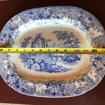 Beautiful Antiquarian Blue and White Porcelain Platter