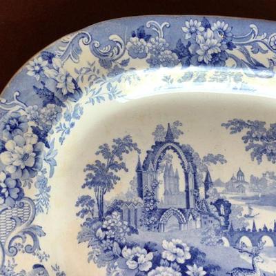 Beautiful Antiquarian Blue and White Porcelain Platter