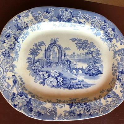 Beautiful Antiquarian Blue and White Porcelain Platter
