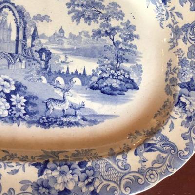 Beautiful Antiquarian Blue and White Porcelain Platter
