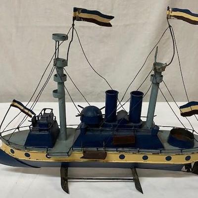 LOT#39: 1920s/30s Antique Folk Art Battleship