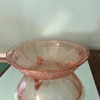 Pink Depression Glass-Style Bowl