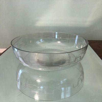 Clear Glass Bowl with Geometric Design