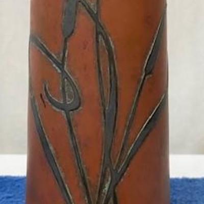 LOT#78: Silver Crest Vase Sterling Over Bronze (Large Form)