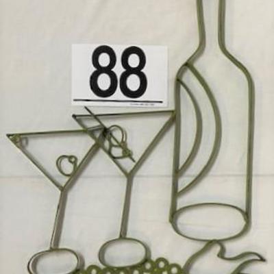 LOT#88: Metal Mid-Century Martini Wall Art