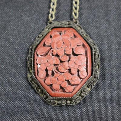 LOT#103: Believed to be 19th Century Cinnabar Pendent