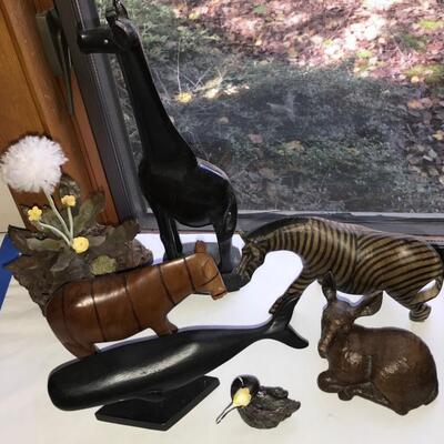 Lot #123 Carved Wood Animals 