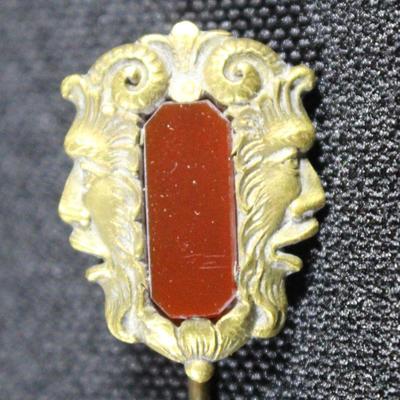 LOT#123: Georgean Style Stick Pin with Carnelian Stone