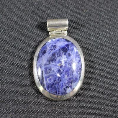 LOT#127: Large Sterling & Sodalite Pendent by ATI