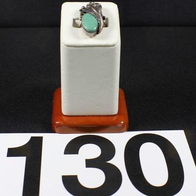 LOT#130: Harrison Yazzie Sterling & Turquoise Ring
