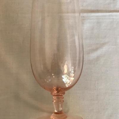 Lot #134 Set Of 11 Pink Water Glasses