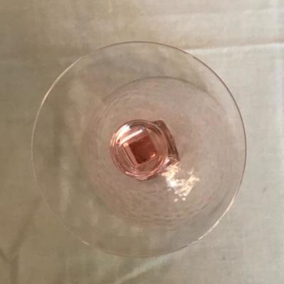 Lot #135 Set Of 9 Pink Wine Glasses