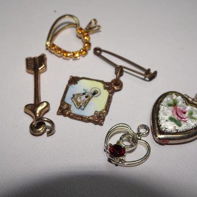 Vintage Religious Pins, Charms & locket Lot