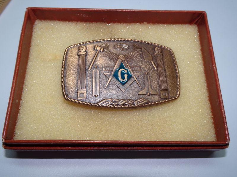 masonic belt buckle vintage