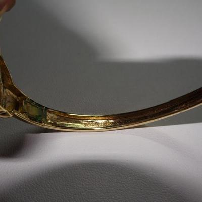 925 Silver Locking Clasp Bracelet, Simulated Emeralds, Sapphire, Garnets 