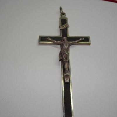 Over-Sized Antique Crucifix pectoral cross Jesus Christ, Silver Tone, Religious Symbol 