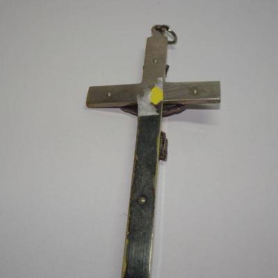 Over-Sized Antique Crucifix pectoral cross Jesus Christ, Silver Tone, Religious Symbol 
