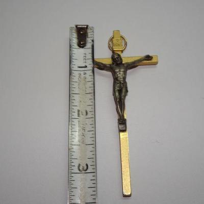 Small Gold Tone Crucifix, Made in Italy 