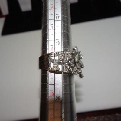 Silver Tone Butterfly Ring 