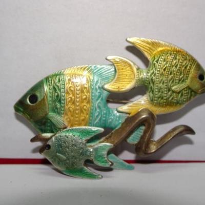 Colorful Fish Brooch, Enamel 