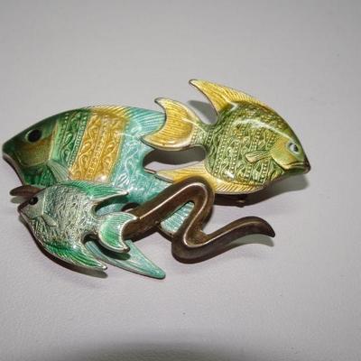 Colorful Fish Brooch, Enamel 