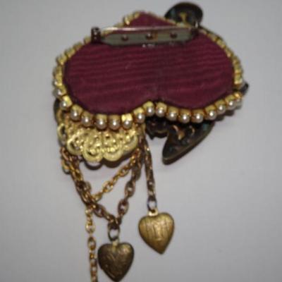 Homemade Victorian Craft Locket Pendant, Hearts 
