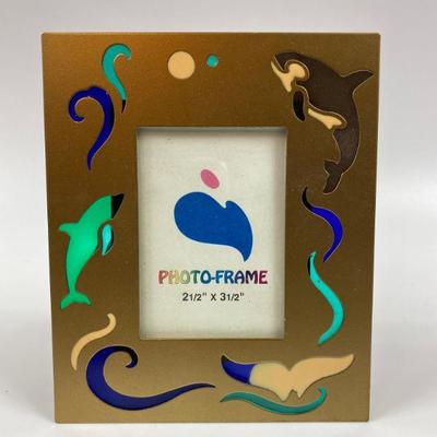 2 1/2 x 3 1/2 DOLPHIN AND WHALE PHOTO FRAME