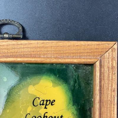 CAPE LOOKOUT LIGHTHOUSE GLASS FRAMED