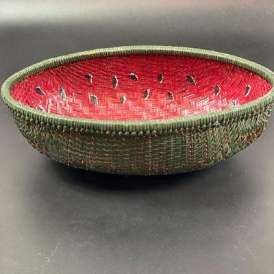 WATERMELON WICKER BOWL