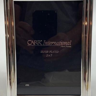 TWO (2) CARR INTERNATIONAL PHOTO FRAMES SILVER PLATED 5" x 7" #296 NEW IN ORIGINAL BOX