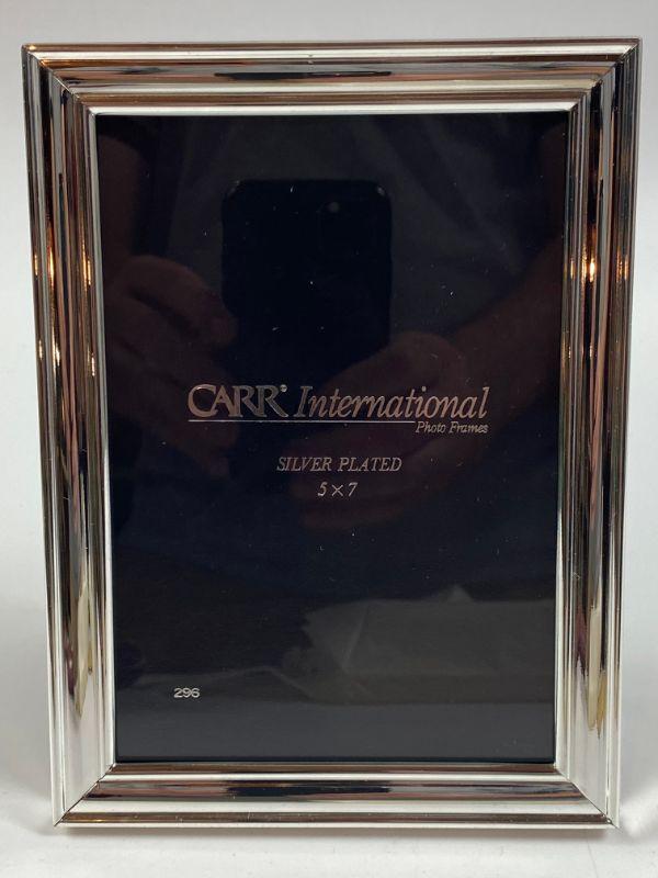 TWO (2) CARR INTERNATIONAL PHOTO FRAMES SILVER PLATED 5" x 7" 296 NEW