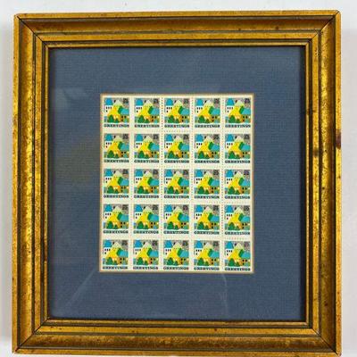 SCOTT # 2245 CHRISTMAS WINTER VILLAGE SCENE 22C STAMP FRAMED