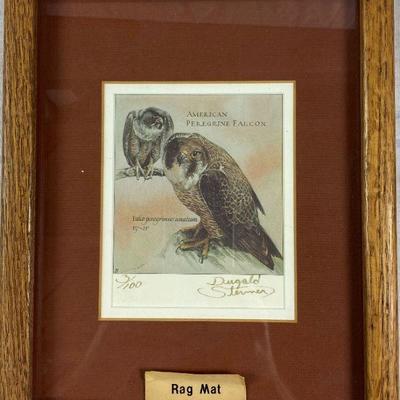SIGNED DUGALD STERMER AMERICA PEREGRINE FALCON PRINT #3/100