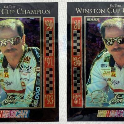 PAIR OF 8X10 DALE EARNHARDT RACE CARDS 1/80000