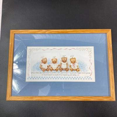 TEDDY BEAR ANGEL'S AND PRAYER 19 X 13 INCHES