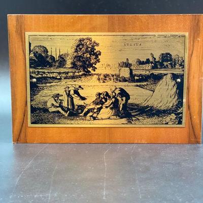 VINTAGE CALENDAR MONTH IULIUS WOODEN PLAQUE (JUNE)