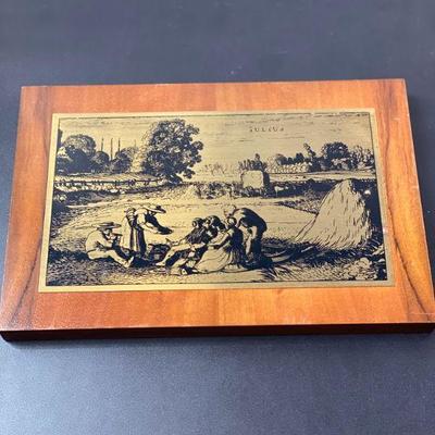 VINTAGE CALENDAR MONTH IULIUS WOODEN PLAQUE (JUNE)