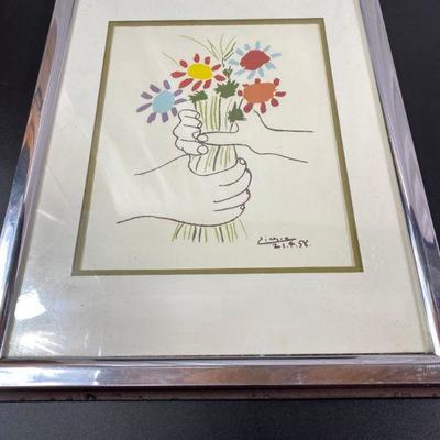 PICASSO "LE BOUQUET DE FLEURS" 1958 PRINT 7 1/2 X 9 1/2