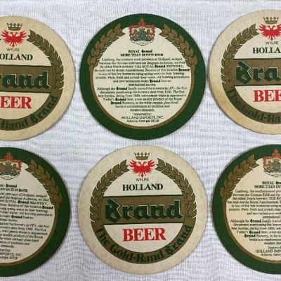 SET OF SIX (6) WYRLE HOLLAND BRAND BEER THE GOLD-BAND BRAND COASTERS