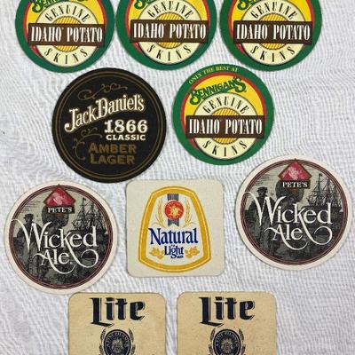 LOT OF TEN (10) VINTAGE BEER COASTERS