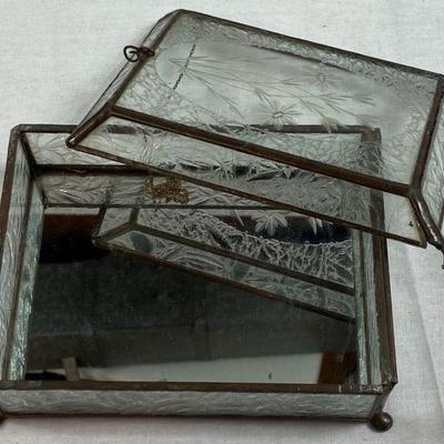 CLEAR STAINED GLASS TRINKET - JEWELRY - KEEPSAKE BOX