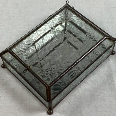 CLEAR STAINED GLASS TRINKET - JEWELRY - KEEPSAKE BOX