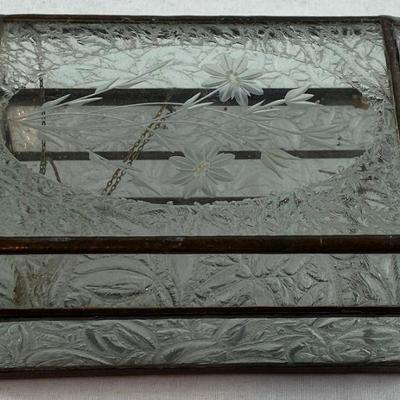 CLEAR STAINED GLASS TRINKET - JEWELRY - KEEPSAKE BOX