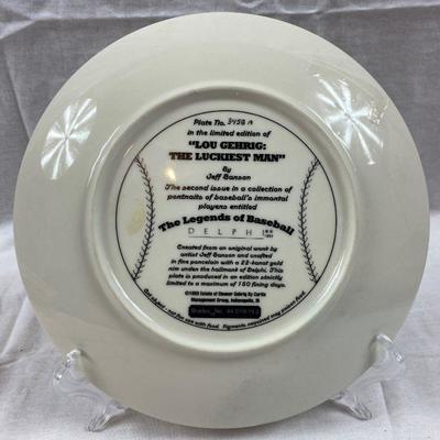 "LOU GEHRIG: THE LUCKIEST MAN" COLLECTOR PLATE