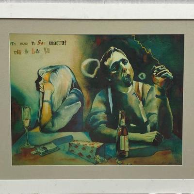 LARGE FRAMED PRINT "IT'S HARD TO SAY EXACTLY WHY HE LEFT YOU" PRINT