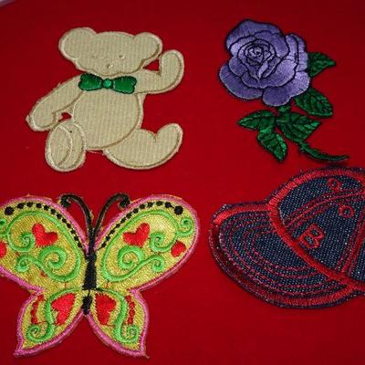 Vintage Patches, Bear, Butterfly, Purple Rose, Baseball Cap