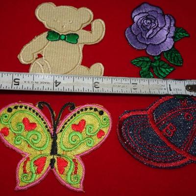 Vintage Patches, Bear, Butterfly, Purple Rose, Baseball Cap