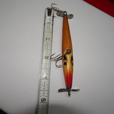 Fishing Tackle Orange & Yellow with spinner