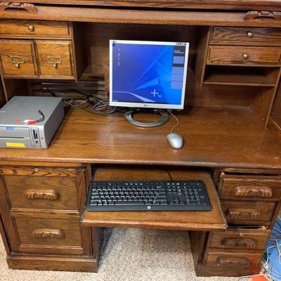Roll Top Computer Desk 