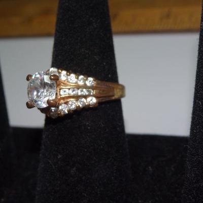 Gold Tone Simulated Diamond Ring, Regal! 